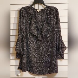 MAX STUDIO BLACK & WHITE POLKA DOT BLOUSE (Size L)